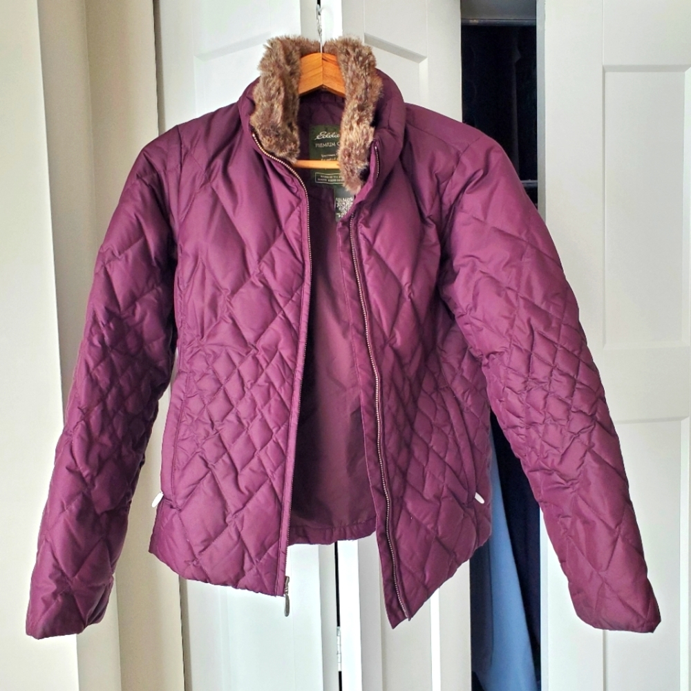 Eddie Bauer Premium Goose Down Quilted Full Zip Jacket
